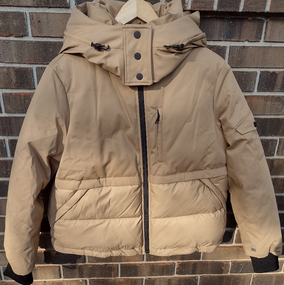 SOIA & KYO Cindi Puffer Jacket Medium Toffee Brown Hooded Down Coat NWT - Picture 4 of 11